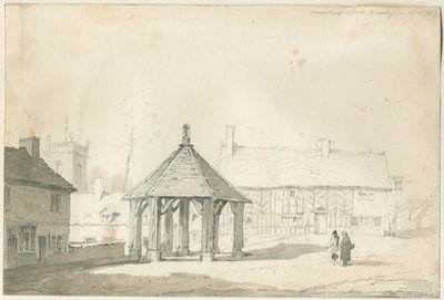 Abbots Bromley Tudor - Marktkruis en Huis door Thomas Peploe Wood