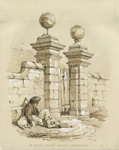 Colwich - Oude Poort bij Bank Top door Thomas Peploe Wood