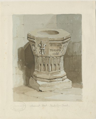 Doopvont in Penkridge Kerk door Thomas Peploe Wood