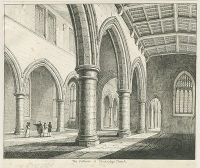 Interieur van Penkridge Kerk door Thomas Peploe Wood