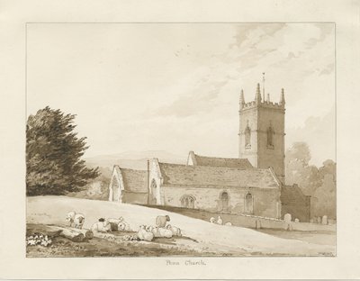 Penn Church: sepia tekening door Thomas Peploe Wood