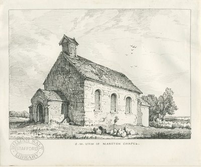 Stafford - Marston Kapel: pen en inkt tekening door Thomas Peploe Wood