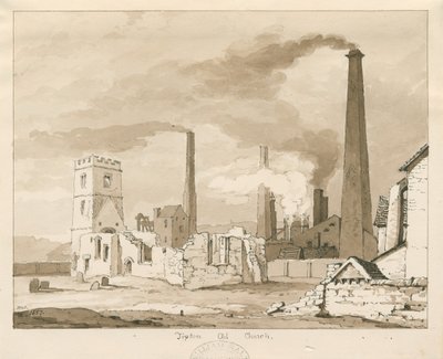 Tipton Oude Kerk, 1837 door Thomas Peploe Wood
