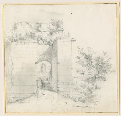 Tutbury Kasteel - Ingangspoort door Thomas Peploe Wood