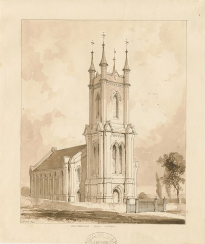 West Bromwich Kerk [Nieuw] door Thomas Peploe Wood