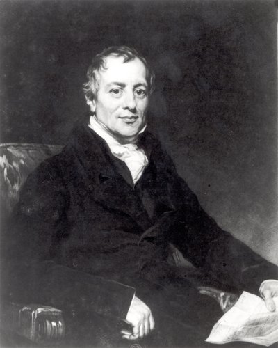 Portret van David Ricardo (1772-1823) gegraveerd door Thomas Hodgetts door Thomas Phillips