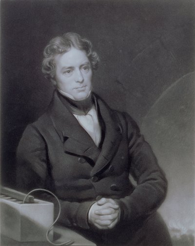 Portret van Michael Faraday gegraveerd door Henry Cousins ca. 1841 door Thomas Phillips