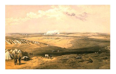 Verre uitzicht op het hoofdkwartier van Lord Raglan voor Sebastopol door Thomas Picken