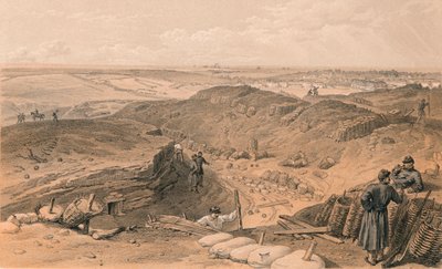 Sloot van de Malakoff, Batterij Gervais, en Achterkant van Redan, 1856 door Thomas Picken