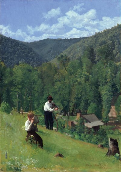 De Boer en Zijn Zoon bij de Oogst, 1879 door Thomas Pollock Anschutz