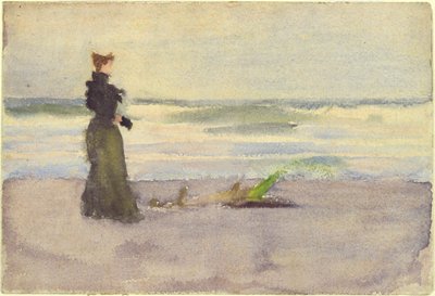 Vrouw op het strand door Thomas Pollock Anshutz