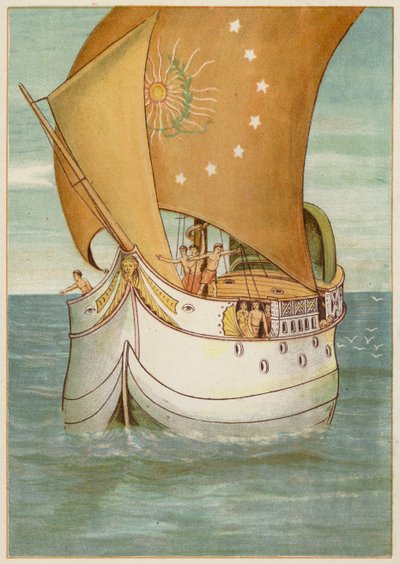 Perseus en zijn bruid zeilen naar Seriphos door Thomas Ralph Spence