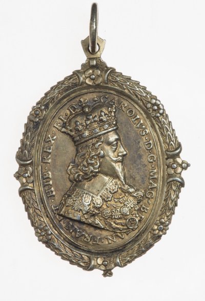 Charles I en Henrietta Maria supportersbadge, ca. 1649 (verguld zilver) door Thomas Rawlins