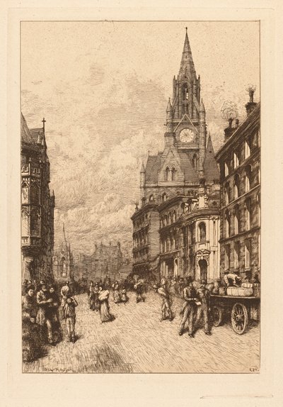 Stadhuis, Manchester door Thomas Riley