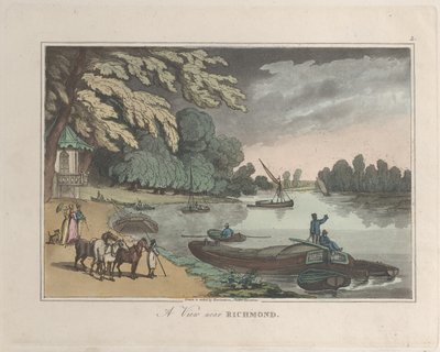 Een Uitzicht nabij Richmond, uit Schetsen uit de Natuur, 1822 door ThomasThomas Rowlandson, Joseph Constantine Stadler Thomas Rowlandson, Joseph Constantine Stadler