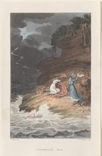 Cornelian Bay, uit Poetische schetsen van Scarborough, 1813 door Thomas Rowlandson, Joseph Constantine Stadler, J. Bluck