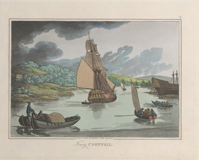 Fowey, Cornwall, uit Schetsen uit de natuur, 1822 door ThomasThomas Rowlandson, Joseph Constantine Stadler Thomas Rowlandson, Joseph Constantine Stadler