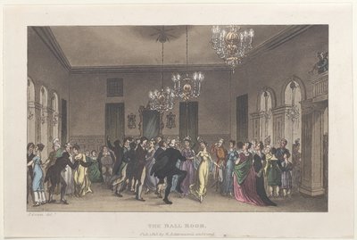 De Balzaal, uit Poetical Sketches of Scarborough, 1813 door Thomas Rowlandson, Joseph Constantine Stadler, J. Bluck