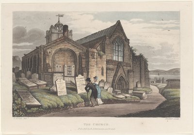 De Kerk, uit Poetische Schetsen van Scarborough, 1813 door Thomas Rowlandson, Joseph Constantine Stadler, J. Bluck