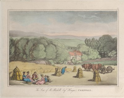 De Zetel van M. Mitchell Esq. Hengar, Cornwall, uit Schetsen uit de Natuur, 1822 door ThomasThomas Rowlandson, Joseph Constantine Stadler Thomas Rowlandson, Joseph Constantine Stadler