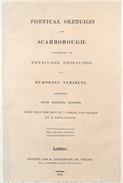 Titelpagina, uit Poetical Sketches of Scarborough, 1813 door Thomas Rowlandson, Joseph Constantine Stadler, J. Bluck