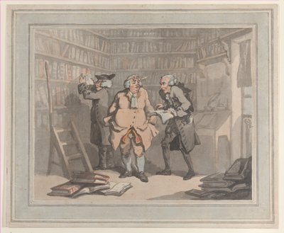 Boekverkoper en auteur, 25 september 1784 door Thomas Rowlandson, Samuel Alken