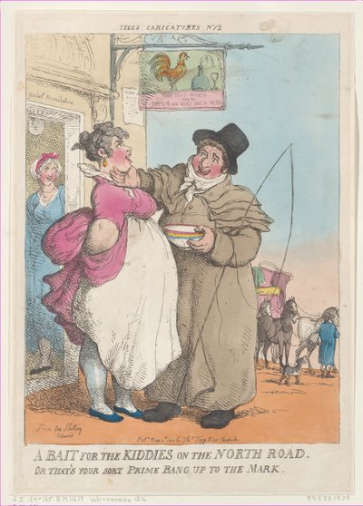 Een lokaas voor kinderen op de Noordweg door Thomas Rowlandson