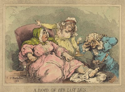 Een Koppelaarster op Haar Laatste Benen door Thomas Rowlandson
