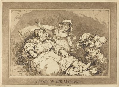 Een koppelaarster op haar laatste benen door Thomas Rowlandson