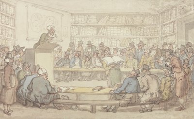 Een Boekenveiling door Thomas Rowlandson