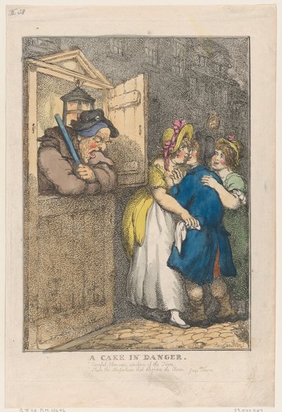 Een Taart in Gevaar door Thomas Rowlandson