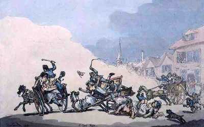 Een Kartrace, uitgegeven door William Holland door Thomas Rowlandson