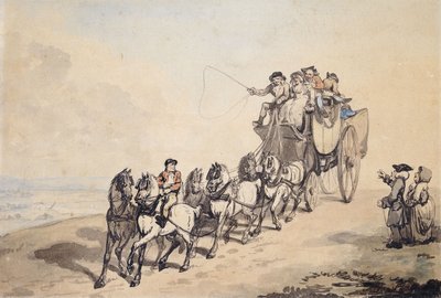 Een Koetscène door Thomas Rowlandson
