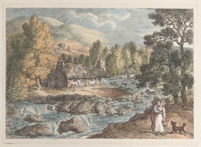 Een Cornish Waterval, uit Uitzichten in Cornwall door Thomas Rowlandson