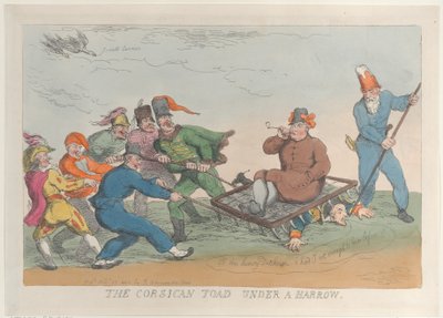 Een Corsicaanse pad onder een eg door Thomas Rowlandson