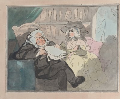 Een advies van een raadsman nadat hij met pensioen was gegaan - Het juridische consult, ca. 1780-94 door Thomas Rowlandson