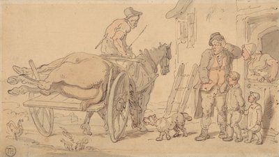 Een Dood Paard op een Kadaverkar door Thomas Rowlandson