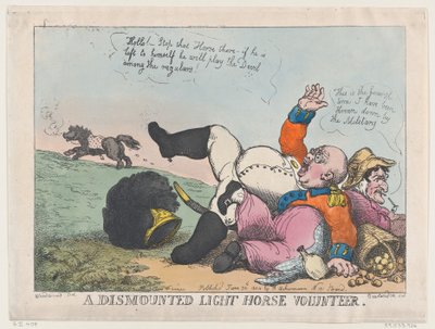 Een Afgestegen Lichtpaard Vrijwilliger, 30 juni 1804 door Thomas Rowlandson