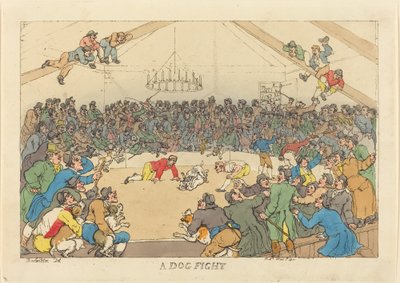 Een hondengevecht door Thomas Rowlandson