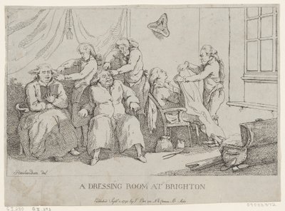 Een kleedkamer in Brighton door Thomas Rowlandson