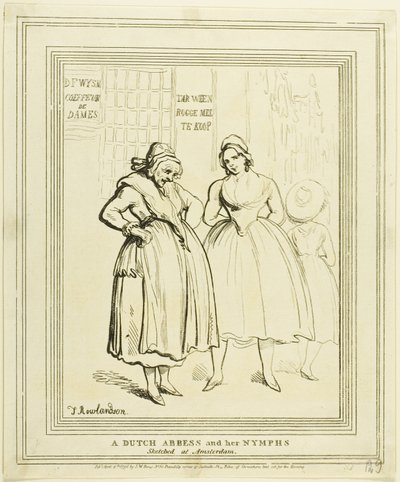 Een Nederlandse Abdis en Haar Nimfen Geschetst in Amsterdam door Thomas Rowlandson