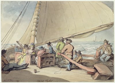 Een Nederlandse Packet in een Oplopende Bries door Thomas Rowlandson