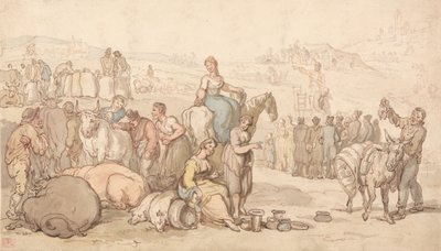 Een kermis op het platteland door Thomas Rowlandson