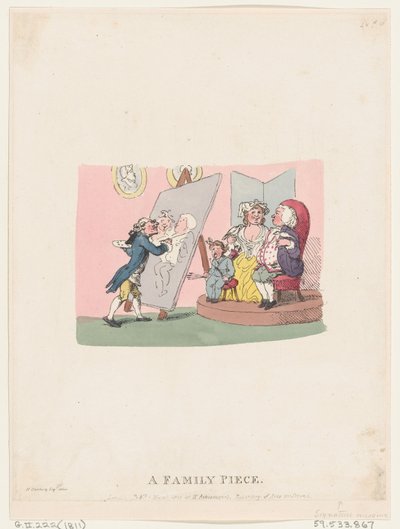 Een familieportret, gepubliceerd 1803 latere heruitgave door Thomas Rowlandson