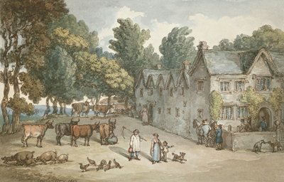 Een Boerderij in Hengar, Cornwall, 1803 door Thomas Rowlandson
