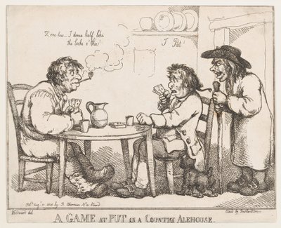 Een spelletje Put in een landelijke kroeg, 10 augustus 1810 door Thomas Rowlandson