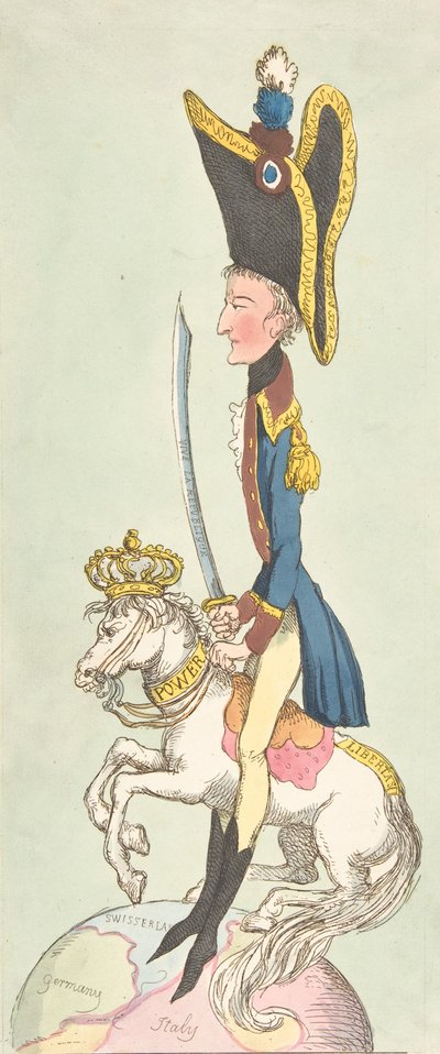 Een Groot Man op Zijn Hobby Paard, 1803 door Thomas Rowlandson
