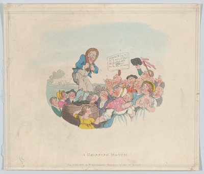Een grijnswedstrijd door Thomas Rowlandson