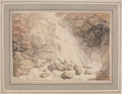 Een Hoge Waterval door Thomas Rowlandson