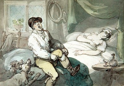 Een jager die opstaat door Thomas Rowlandson